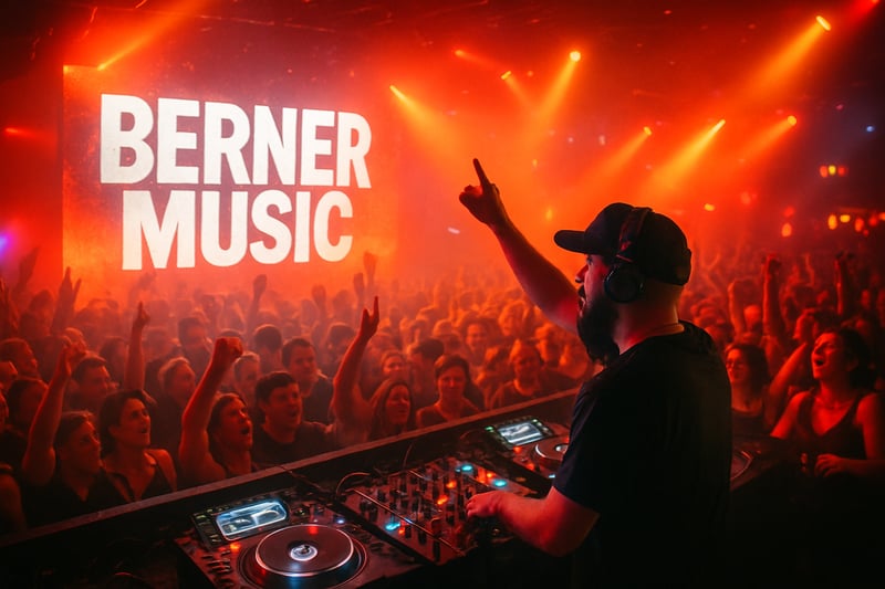 Berner Music live DJ performance energizing a crowd at a club event